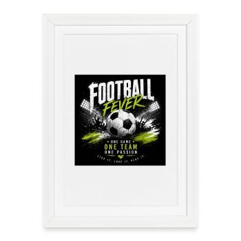 Fußball Fever: Teamgeist & Leidenschaft - Gerahmtes Poster (27 × 37 cm) - Weiß - Vorne