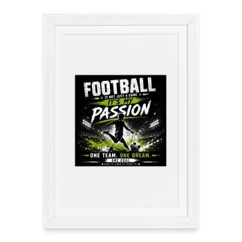 Passion du football – mon rêve d’équipe - Affiche encadrée (27 × 37 cm) - blanc - Devant