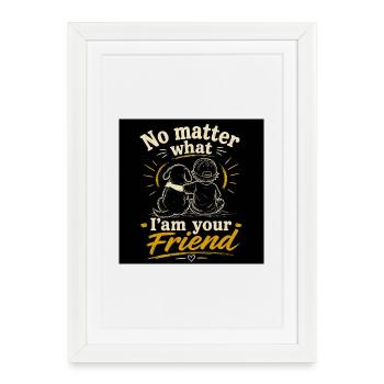 Toi et Dog : Amitié pour toujours - Affiche encadrée (27 × 37 cm) - blanc - Devant