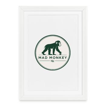 Mad Monkey Logo Badge - Framed poster (27 × 37 cm) - white - Front