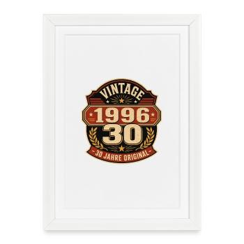 Vintage 1996 – 30 Jahre Original - Gerahmtes Poster (27 × 37 cm) - Weiß - Vorne