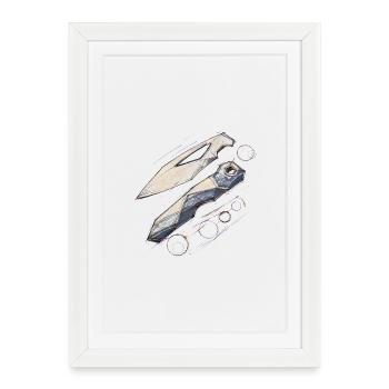 Geometric Blade Shapes - Framed poster (27 × 37 cm) - white - Front