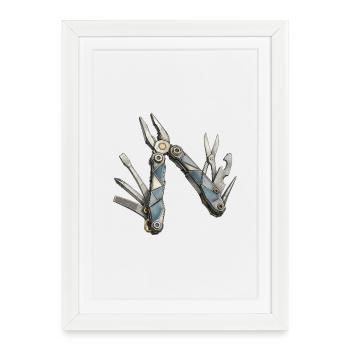 Modèle multitool Blue Mech - Affiche encadrée (27 × 37 cm) - blanc - Devant