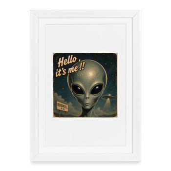 ALIEN - Hello it's me  - Affiche encadrée (27 × 37 cm) - blanc - Devant