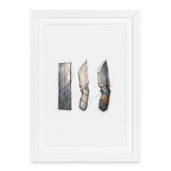 Geometric Blades III - Framed poster (27 × 37 cm) - white - Front