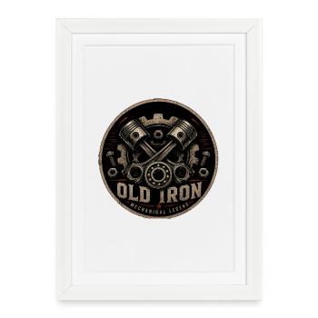 Old Iron Mechanical Legend - Framed poster (27 × 37 cm) - white - Front