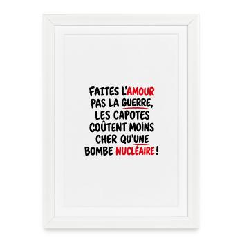 Faites l’amour, pas la guerre - Affiche encadrée (27 × 37 cm) - blanc - Devant