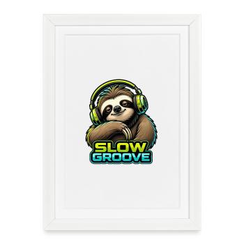 Sloth - Slow Groove - Framed poster (27 × 37 cm) - white - Front