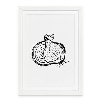 Onion Power – Onion with Character - Framed poster (27 × 37 cm) - white - Front