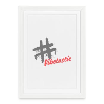 Slogan de l’étiquette de trappe Vibetastic - Affiche encadrée (27 × 37 cm) - blanc - Devant