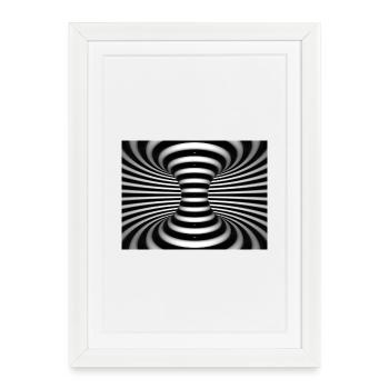 Vortex noir et blanc en spirale - Affiche encadrée (27 × 37 cm) - blanc - Devant