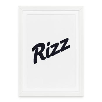 Rizz Neon Script - Framed poster (27 × 37 cm) - white - Front