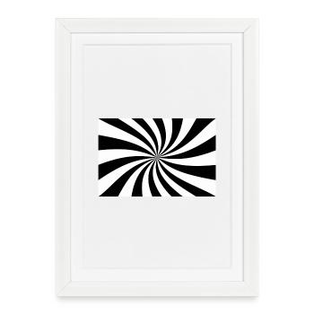 Hypnotic Black and White Spiral - Framed poster (27 × 37 cm) - white - Front