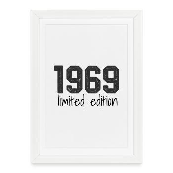 Édition limitée 1969 Rétro Vintage anniversaire du - Affiche encadrée (27 × 37 cm) - blanc - Devant
