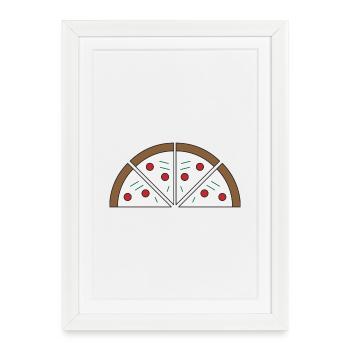 Picture of a pizza - Framed poster (27 × 37 cm) - white - Front