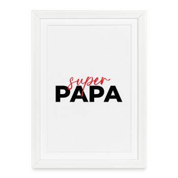 Super Papa - Affiche encadrée (27 × 37 cm) - blanc - Devant