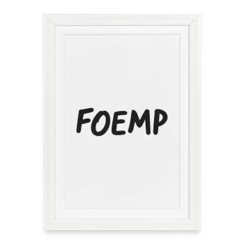 Foemp, T-shirt en dialecte flamand occidental - Affiche encadrée (27 × 37 cm) - blanc - Devant