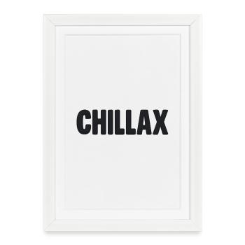 Chillax – Ambiance flamande décontractée - Affiche encadrée (27 × 37 cm) - blanc - Devant