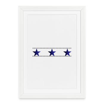 Étoile tripple - Affiche encadrée (27 × 37 cm) - blanc - Devant