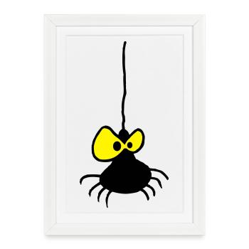 Araignée Grumpy Design Bicolore - Affiche encadrée (27 × 37 cm) - blanc - Devant