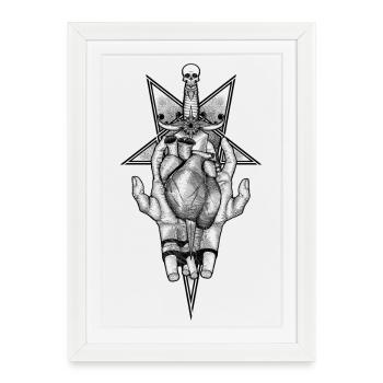 Cœur douloureux - Affiche encadrée (27 × 37 cm) - blanc - Devant