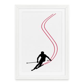 Ski! - Framed poster (27 × 37 cm) - white - Front