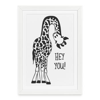 Giraffe qui appelle - Affiche encadrée (27 × 37 cm) - blanc - Devant