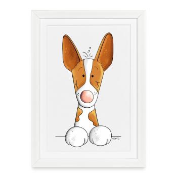 Chien de garenne des Canaries - Affiche encadrée (27 × 37 cm) - blanc - Devant
