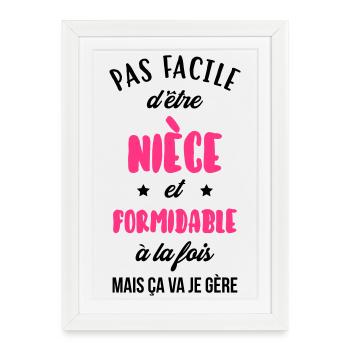 Nièce / Neveu / Oncle / Tante - Affiche encadrée (27 × 37 cm) - blanc - Devant