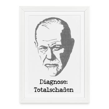 Diagnostic Freud de perte totale - Affiche encadrée (27 × 37 cm) - blanc - Devant