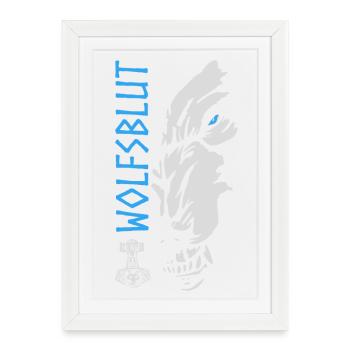 Sang de loup, Viking, Thor, Loup, Odin, Nord, Valhalla - Affiche encadrée (27 × 37 cm) - blanc - Devant