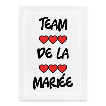 BRIDE-TO-BE. Bachelorette party. WEDDING. TEAM. TEAM BRIDAL - Framed poster (27 × 37 cm) - white - Front