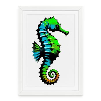 Hippocampe - Affiche encadrée (27 × 37 cm) - blanc - Devant