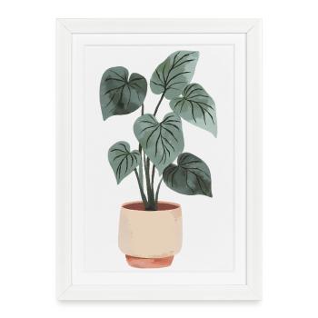 Pot de fleurs minimaliste - Affiche encadrée (27 × 37 cm) - blanc - Devant