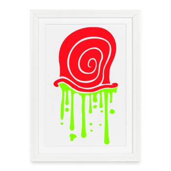 Snail shell, snail, slime, disgusting, slimy - Framed poster (27 × 37 cm) - white - Front