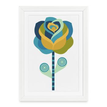 Graphique abstrait rose aux couleurs chaudes - Affiche encadrée (27 × 37 cm) - blanc - Devant