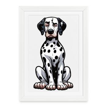Dalmatiens Gardiens de dalmatiens Propriétaires de dalmatiens - Affiche encadrée (27 × 37 cm) - blanc - Devant