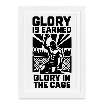 MMA Tribute Glory in the Cage - Framed poster (27 × 37 cm) - white - Front