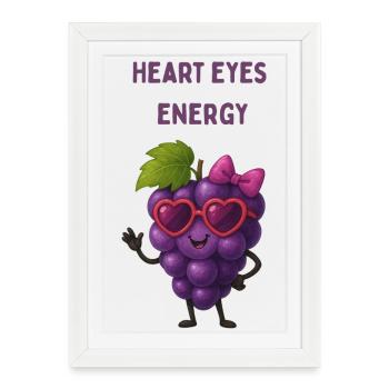 Heart Eyes Raisins Énergie - Affiche encadrée (27 × 37 cm) - blanc - Devant