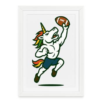 Unicorn Gridiron Leap - Framed poster (27 × 37 cm) - white - Front