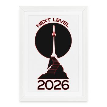 Niveau suivant 2026 Rocket - Affiche encadrée (27 × 37 cm) - blanc - Devant