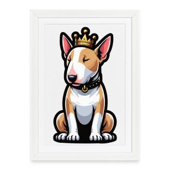 Bull Terrier miniature Bully Bull Terrier Propriétaire - Affiche encadrée (27 × 37 cm) - blanc - Devant