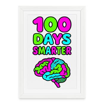 100 jours plus intelligents - Affiche encadrée (27 × 37 cm) - blanc - Devant
