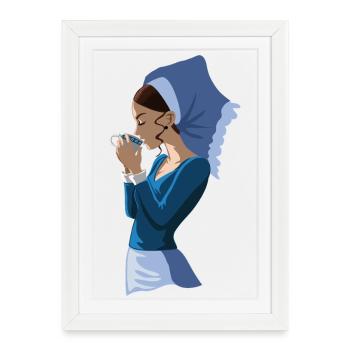 Dobre zajtšo! - Framed poster (27 × 37 cm) - white - Front