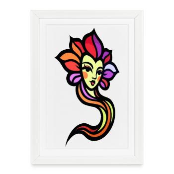 Déesse du soleil aux couleurs de l’arc-en-ciel - Affiche encadrée (27 × 37 cm) - blanc - Devant