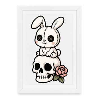 Goth Bunny Horror Rabbit Gothic Creepy Creepy - Framed poster (27 × 37 cm) - white - Front