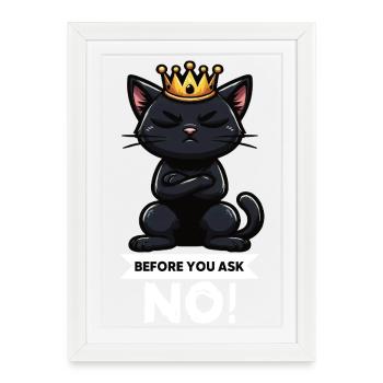 Avant de demander à Chat Chat Chat Amoureux de Chat Chaton - Affiche encadrée (27 × 37 cm) - blanc - Devant