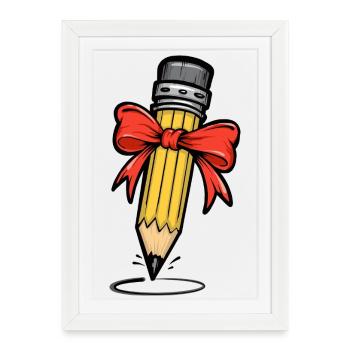 Art au crayon - Affiche encadrée (27 × 37 cm) - blanc - Devant