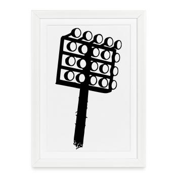 Icône du football à projecteurs de stade - Affiche encadrée (27 × 37 cm) - blanc - Devant