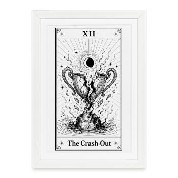 La panique totale | Carte de tarot | Crash Out - Affiche encadrée (27 × 37 cm) - blanc - Devant